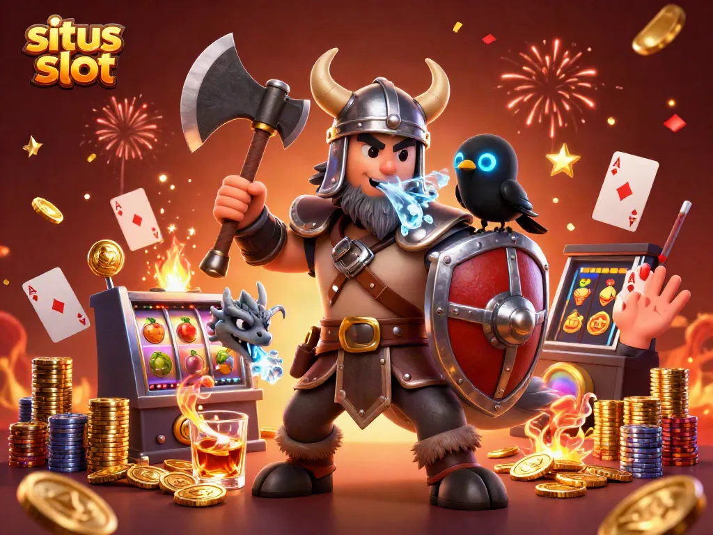 Experience exciting gameplay on a situs slot platform filled with vibrant slot reels, jackpots, and animated characters.