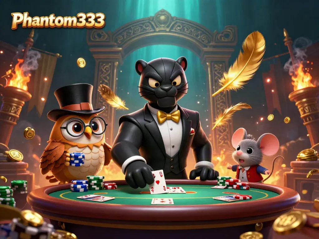 Experience the thrill of Phantom333 with our stylish 3D characters at the poker table.