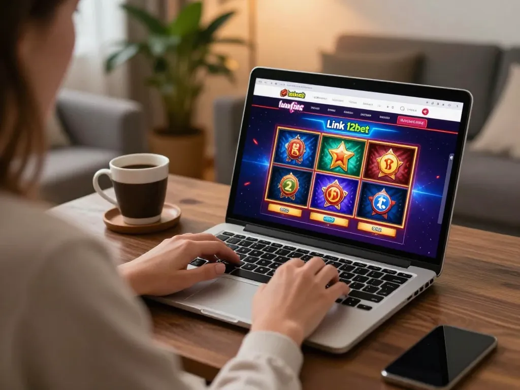 Tham gia trò chơi trực tuyến sử dụng Link 12bet trên laptop trong một không gian ấm cúng.
