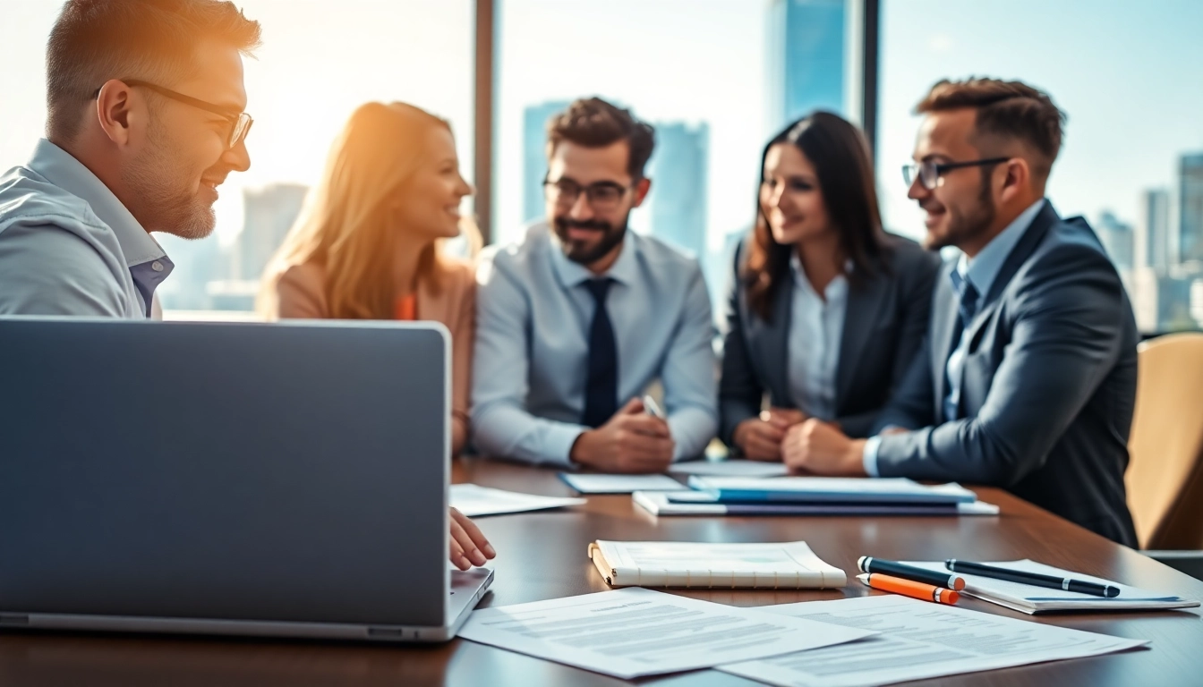Engaged team collaborating on effective Contract Management strategies in a modern office.