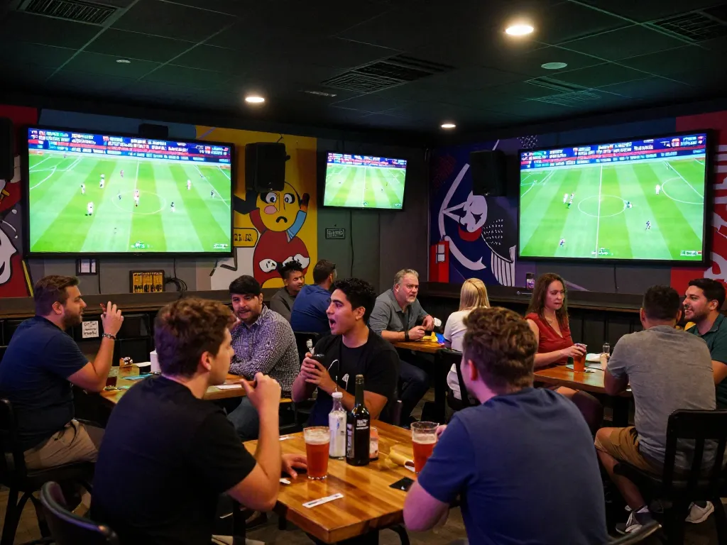 SOCOLIVE users cheering on their favorite teams in a lively sports betting atmosphere.