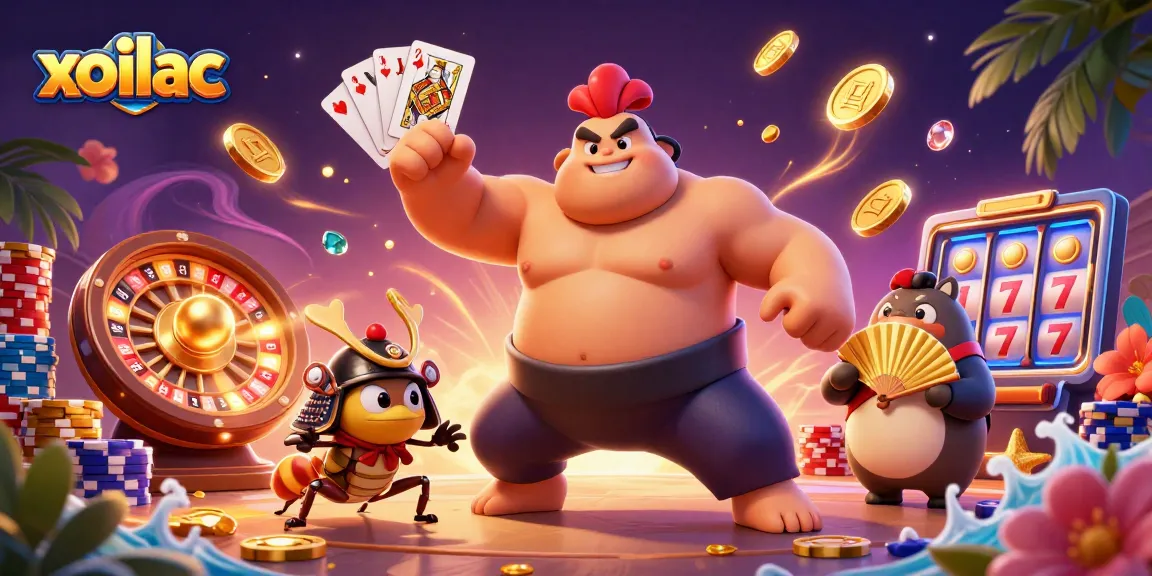 Xoilac offers thrilling gaming experiences, featuring dynamic scenes with vibrant characters and engaging casino elements.