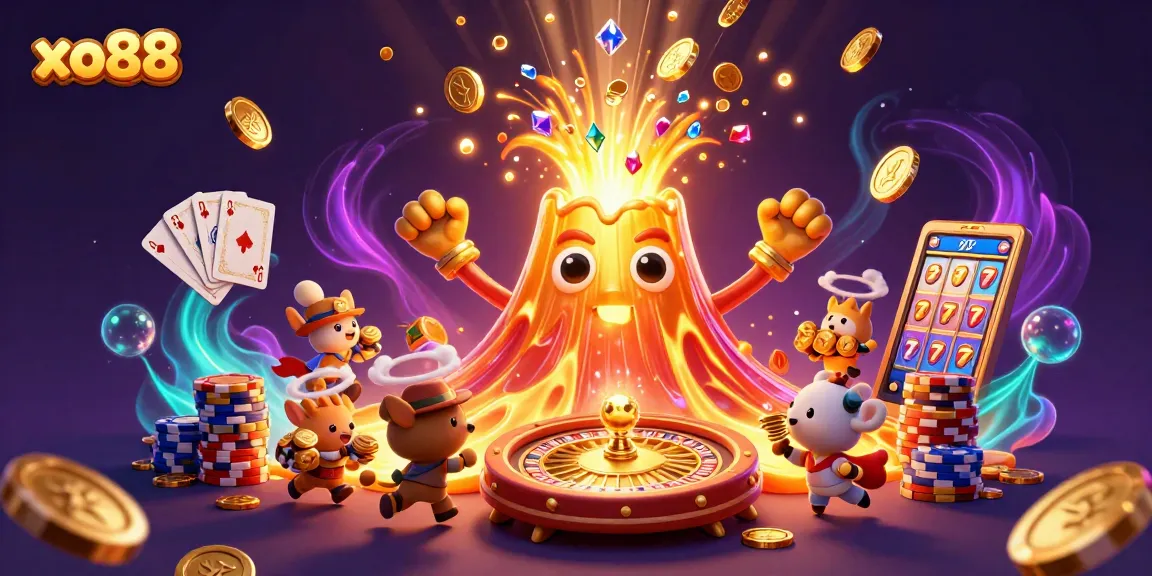Spin the excitement with xo88's festive treasure eruption, showcasing a vibrant casino scene.