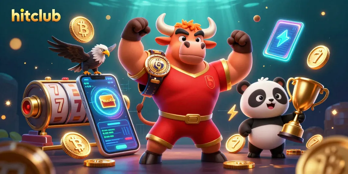 Engage with hitclub's thrilling gaming features including slot reels and jackpots in a dynamic scene.