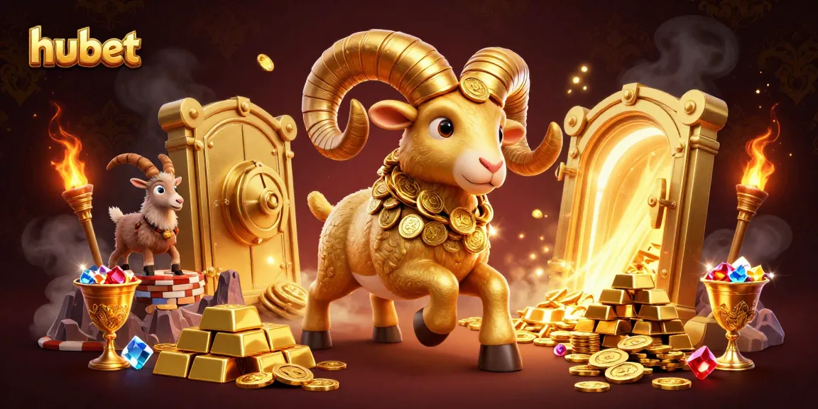 Engage in thrilling gaming at hubet, where a massive golden ram charges through a treasure vault.